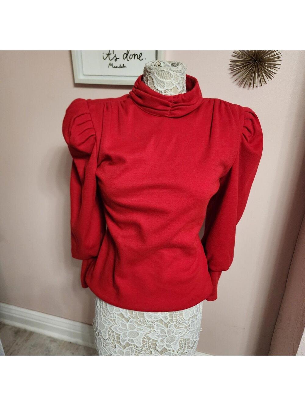 Flawless All That Jazz REd Turtleneck blouse sweater unique 11 12